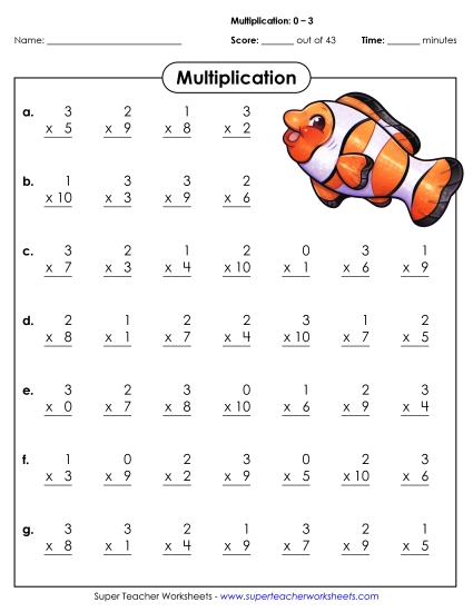 All Facts 0s through 3s - Drill: Basic Facts 0-3 (A) All Facts 0s through 3s - Drill: Basic Facts 0-3 (A)