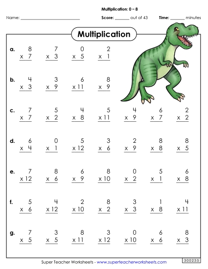 All Facts 0s through 8s - Drill: Basic Facts 0-8 (B)