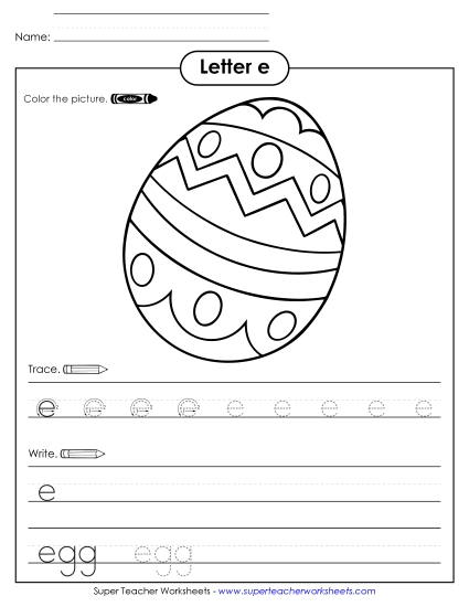 Alphabet Letters - E is for Egg