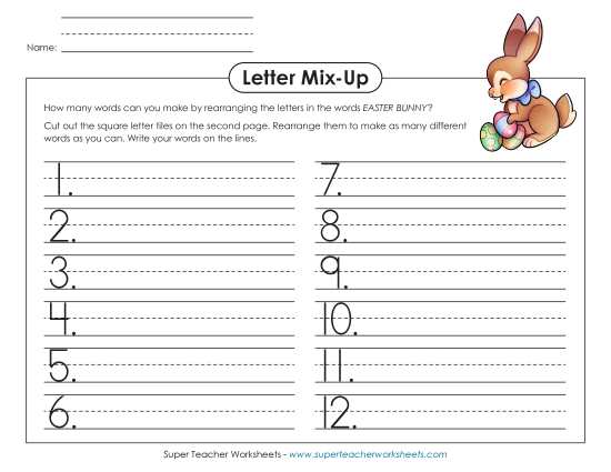 Easter Word Puzzles - Easter Letter Mix-Up (Primary)