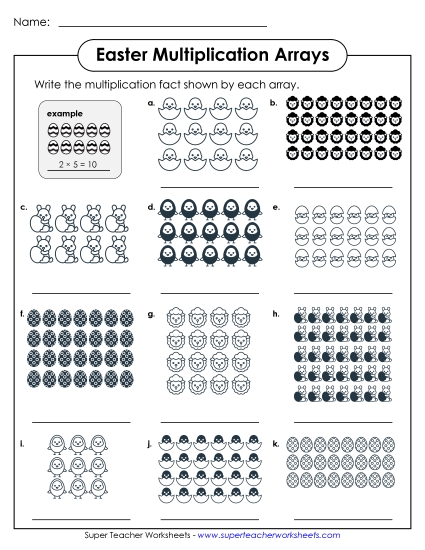 Easter Multiplication - Easter Multiplication Arrays: Basic Facts Easter Multiplication - Easter Multiplication Arrays: Basic Facts