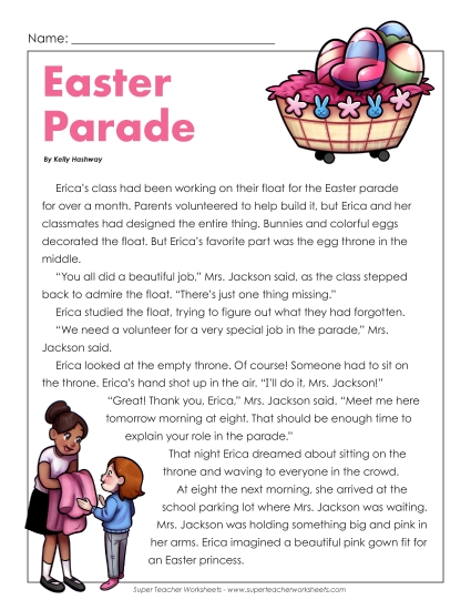 Reading Comprehension - Easter Parade (Fiction) Reading Comprehension - Easter Parade (Fiction)