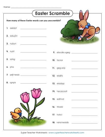 Easter Word Puzzles - Easter Word Scramble Easter Word Puzzles - Easter Word Scramble