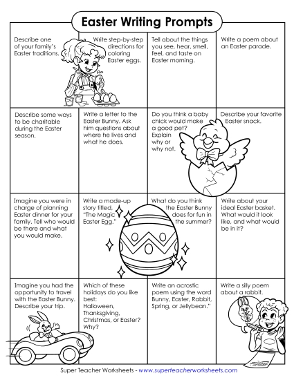 Writing (Story Pictures and Writing Prompts) - Easter Writing Prompts Writing (Story Pictures and Writing Prompts) - Easter Writing Prompts