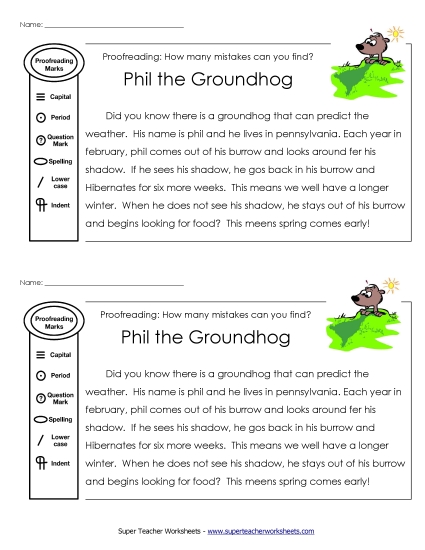 Writing - Editing: Phil, the Weather Forecaster