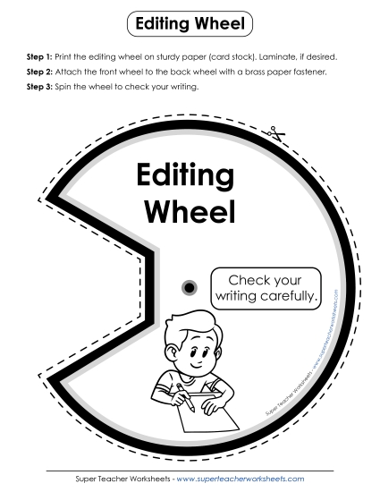 Editing Checklists - Editing Wheel (Black and White)
