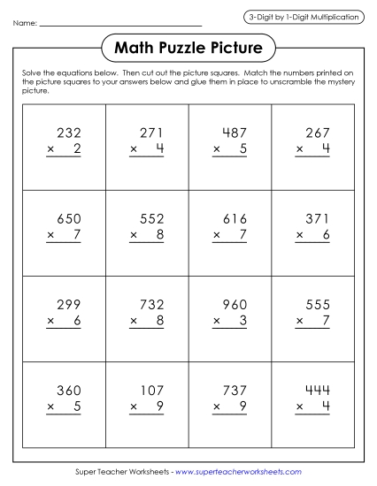 Easter Multiplication - Egg Hunt Math Picture Puzzle (Multiplication 3-Digit by 1-Digit) Easter Multiplication - Egg Hunt Math Picture Puzzle (Multiplication 3-Digit by 1-Digit)