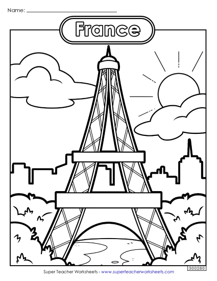 Coloring Page - Eiffel Tower Coloring Page