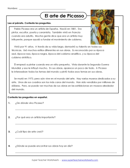 Level: Intermediate - El arte de Picasso Level: Intermediate - El arte de Picasso