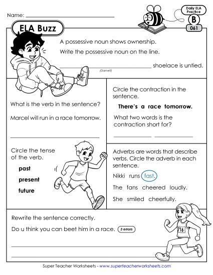 ELA Buzz: Week 13 Worksheets 61 through 65 ELA Buzz: Week 13 Worksheets 61 through 65