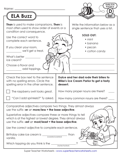 ELA Buzz: Week 13 Worksheets 61 through 65 ELA Buzz: Week 13 Worksheets 61 through 65