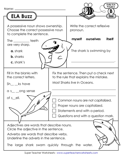 ELA Buzz: Week 14 Worksheets 66 through 70 ELA Buzz: Week 14 Worksheets 66 through 70