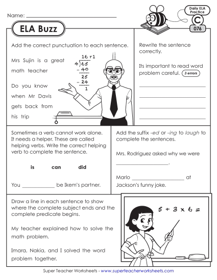 ELA Buzz: Week 16 Worksheets 76 through 80 ELA Buzz: Week 16 Worksheets 76 through 80