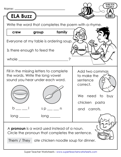 ELA Buzz: Week 17 Worksheets 81 through 85