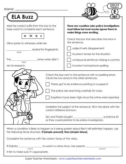 ELA Buzz: Week 17 Worksheets 81 through 85