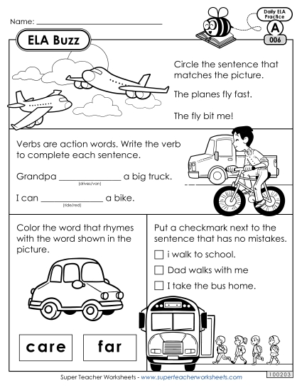 ELA Buzz: Week 2 Worksheets 6 through 10