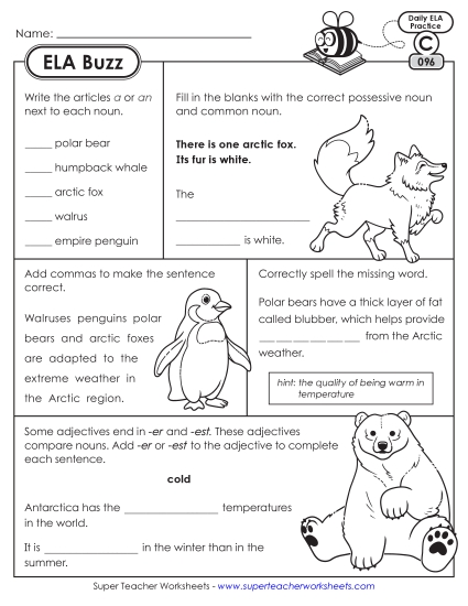 ELA Buzz: Week 20 Worksheets 96 through 100 ELA Buzz: Week 20 Worksheets 96 through 100