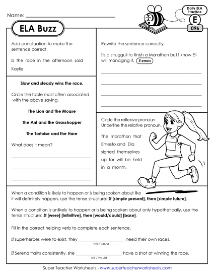 ELA Buzz: Week 20 Worksheets 96 through 100 ELA Buzz: Week 20 Worksheets 96 through 100