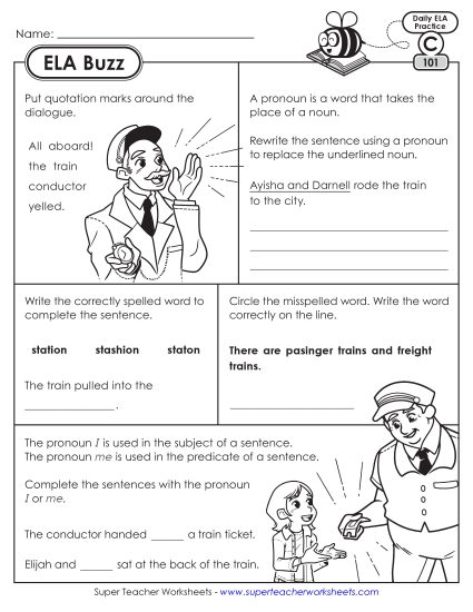 ELA Buzz: Week 21 Worksheets 101 through 105 ELA Buzz: Week 21 Worksheets 101 through 105