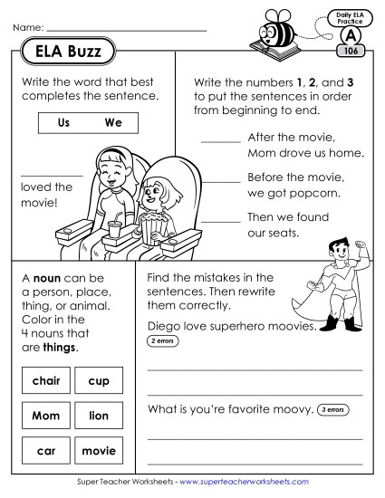 ELA Buzz: Week 22 Worksheets 106 through 110