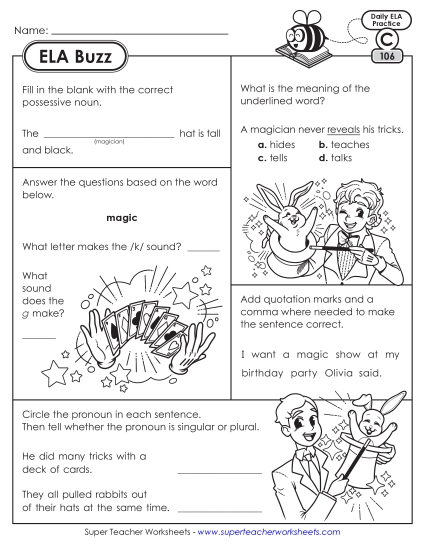 ELA Buzz: Week 22 Worksheets 106 through 110 ELA Buzz: Week 22 Worksheets 106 through 110
