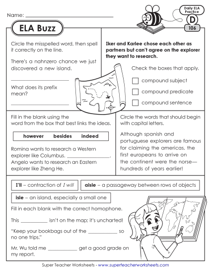 ELA Buzz: Week 22 Worksheets 106 through 110