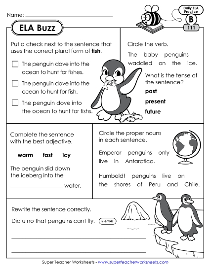 ELA Buzz: Week 23 Worksheets 111 through 115 ELA Buzz: Week 23 Worksheets 111 through 115