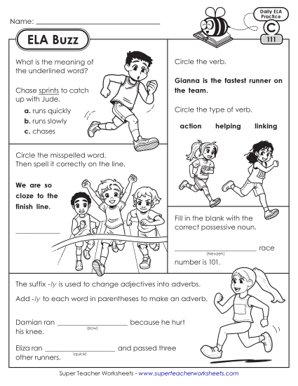ELA Buzz: Week 23 Worksheets 111 through 115 ELA Buzz: Week 23 Worksheets 111 through 115