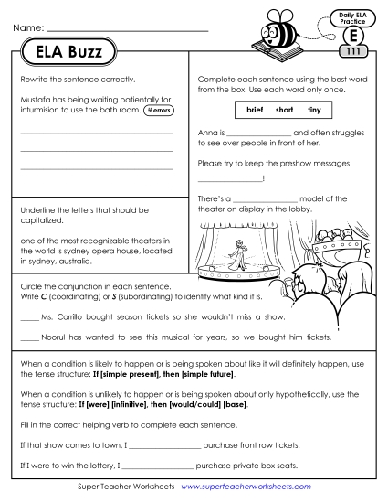 ELA Buzz: Week 23 Worksheets 111 through 115