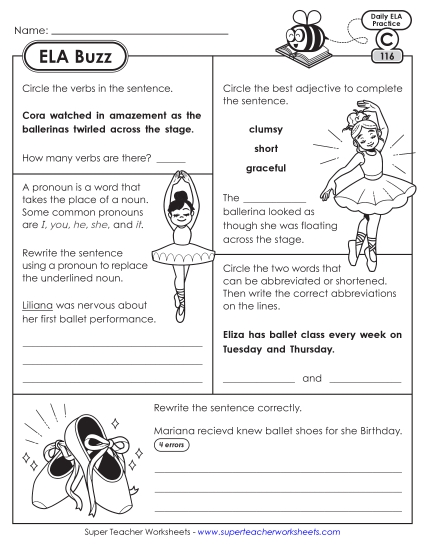 ELA Buzz: Week 24 Worksheets 116 through 120 ELA Buzz: Week 24 Worksheets 116 through 120