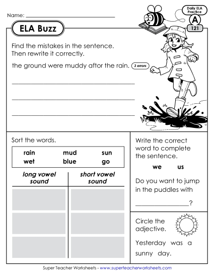 ELA Buzz: Week 25 Worksheets 121 through 125