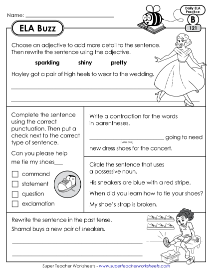 ELA Buzz: Week 25 Worksheets 121 through 125