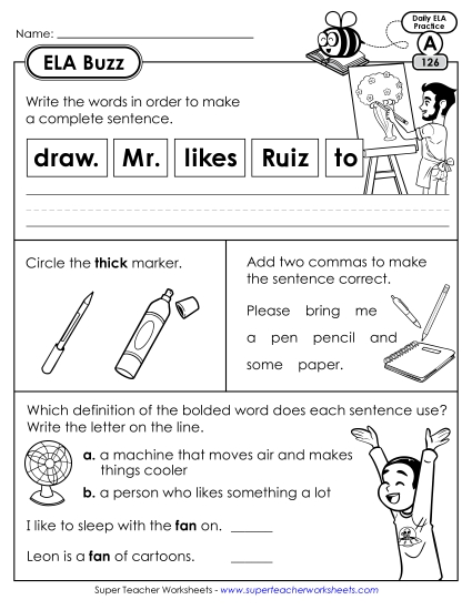 ELA Buzz: Week 26 Worksheets 126 through 130 ELA Buzz: Week 26 Worksheets 126 through 130