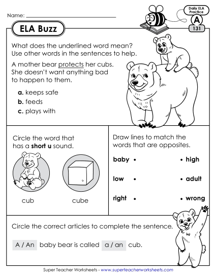 ELA Buzz: Week 27 Worksheets 131 through 135