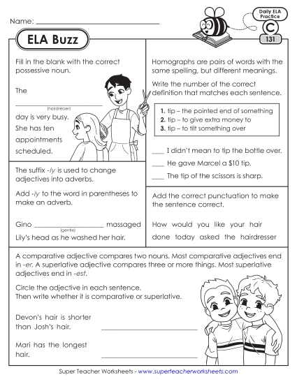 ELA Buzz: Week 27 Worksheets 131 through 135 ELA Buzz: Week 27 Worksheets 131 through 135