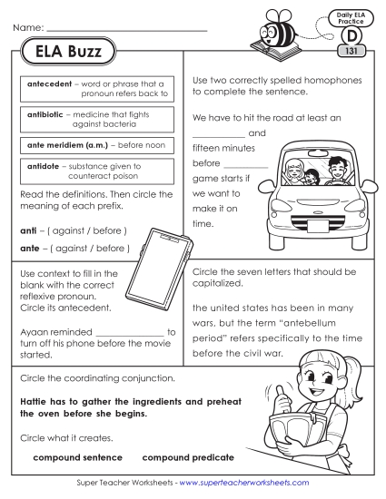 ELA Buzz: Week 27 Worksheets 131 through 135