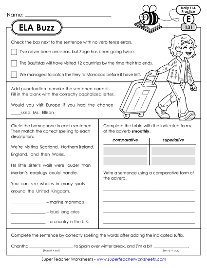 ELA Buzz: Week 27 Worksheets 131 through 135