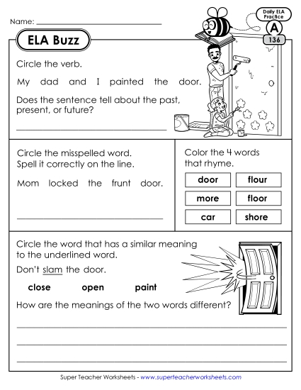 ELA Buzz: Week 28 Worksheets 136 through 140
