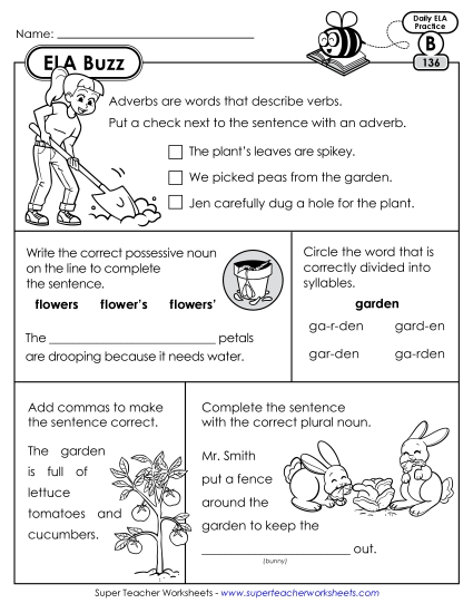 ELA Buzz: Week 28 Worksheets 136 through 140 ELA Buzz: Week 28 Worksheets 136 through 140