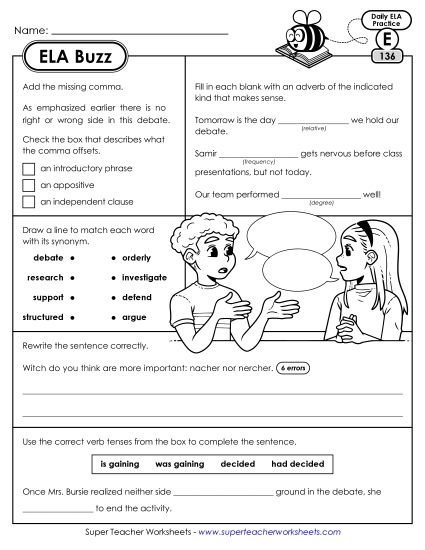ELA Buzz: Week 28 Worksheets 136 through 140 ELA Buzz: Week 28 Worksheets 136 through 140