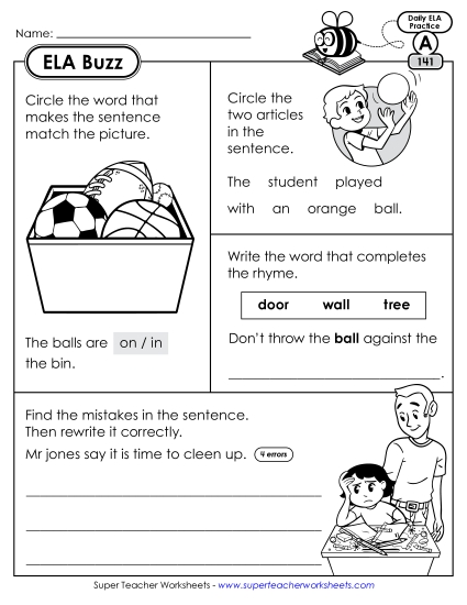 ELA Buzz: Week 29 Worksheets 141 through 145
