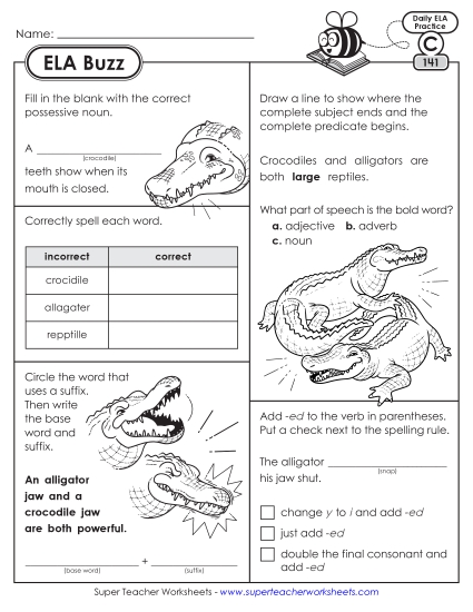 ELA Buzz: Week 29 Worksheets 141 through 145 ELA Buzz: Week 29 Worksheets 141 through 145