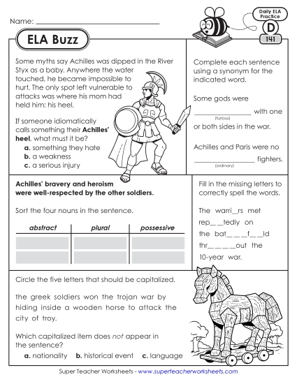 ELA Buzz: Week 29 Worksheets 141 through 145 ELA Buzz: Week 29 Worksheets 141 through 145
