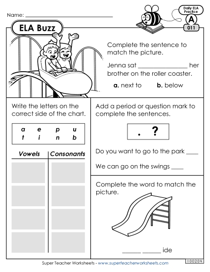 ELA Buzz: Week 3 Worksheets 11 through 15