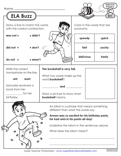 ELA Buzz: Week 3 Worksheets 11 through 15 ELA Buzz: Week 3 Worksheets 11 through 15