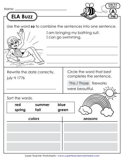 ELA Buzz: Week 30 Worksheets 146 through 150 ELA Buzz: Week 30 Worksheets 146 through 150