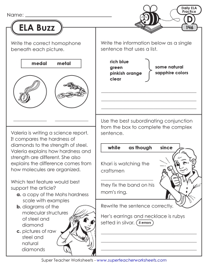 ELA Buzz: Week 30 Worksheets 146 through 150 ELA Buzz: Week 30 Worksheets 146 through 150