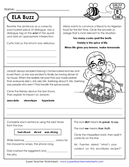 ELA Buzz: Week 30 Worksheets 146 through 150
