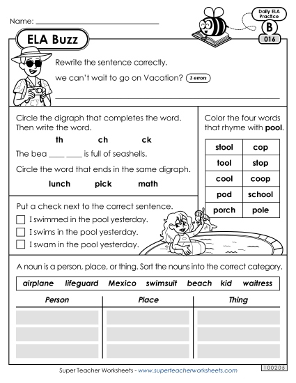 ELA Buzz: Week 4 Worksheets 16 through 20 ELA Buzz: Week 4 Worksheets 16 through 20