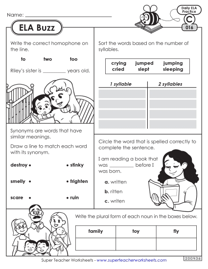ELA Buzz: Week 4 Worksheets 16 through 20 ELA Buzz: Week 4 Worksheets 16 through 20